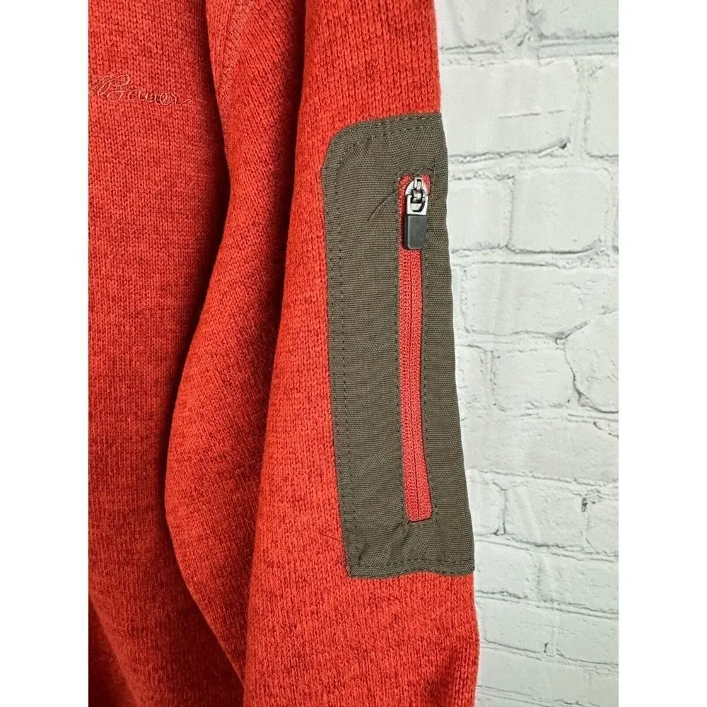 EDDIE BAUER brown terracotta 1/2 zip knit men's sweater pullover XL NWOT
